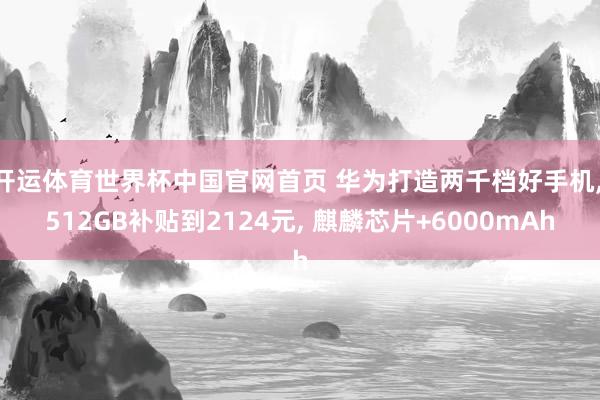 开运体育世界杯中国官网首页 华为打造两千档好手机, 512GB补贴到2124元, 麒麟芯片+6000mAh