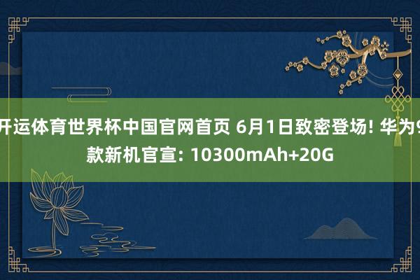 开运体育世界杯中国官网首页 6月1日致密登场! 华为9款新机官宣: 10300mAh+20G
