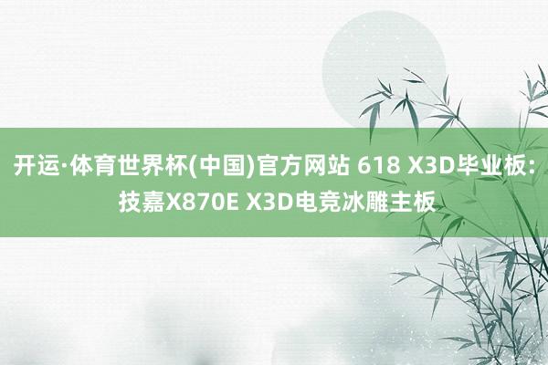 开运·体育世界杯(中国)官方网站 618 X3D毕业板: 技嘉X870E X3D电竞冰雕主板