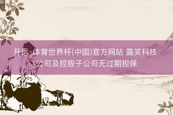 开运·体育世界杯(中国)官方网站 露笑科技:公司及控股子公司无过期担保