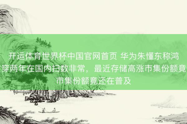 开运体育世界杯中国官网首页 华为朱懂东称鸿蒙平板贯穿两年在国内扫数非常,最近存储高涨市集份额竟还在普及
